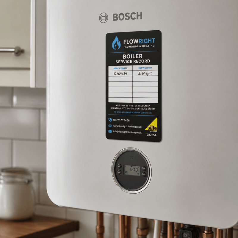 Custom Boiler Service Record Stickers