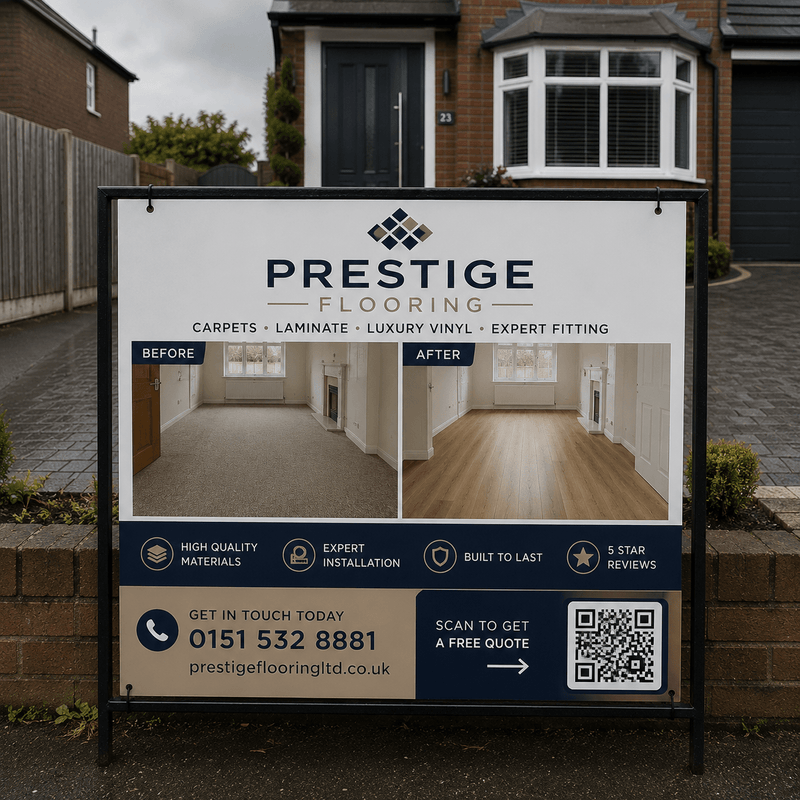 Custom Printed Site Board - Before and After